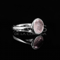 Anillo de Cuarzo Rosa en Plata de Ley 925 - Colección Geo