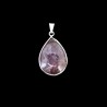 Amethyst Chevron Drop Pendant in Silver Plating