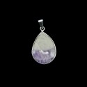 Pendant Drop of Amethyst Chevron - Silver Plated