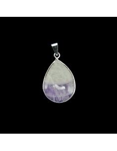 Pendant Drop of Amethyst Chevron - Silver Plated 2