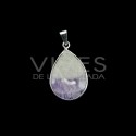 Pendant Drop of Amethyst Chevron - Silver Plated