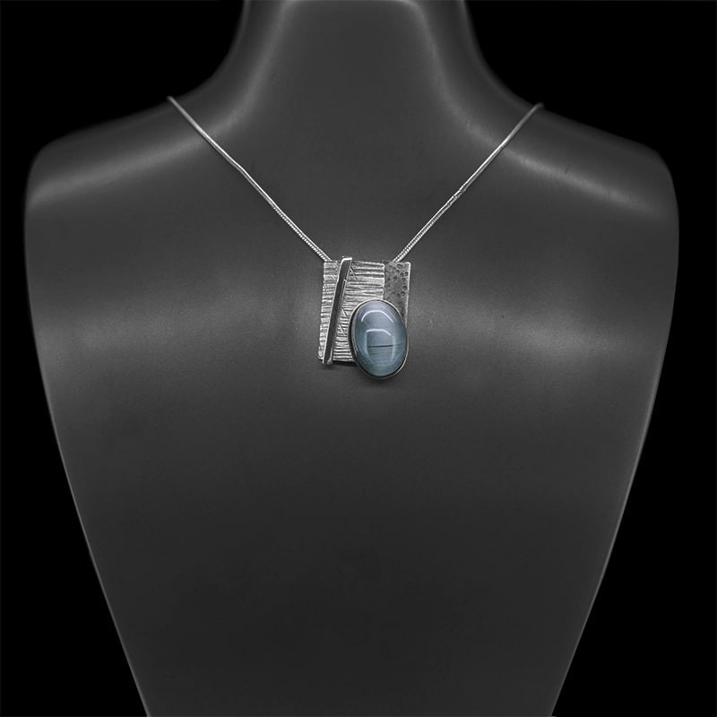 Colgante de Ojo de Gato en Plata de Ley 925 (B17)