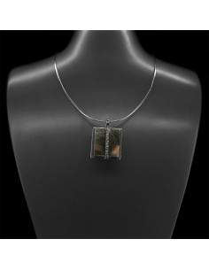 Pendentif pyrite cubique en argent 925 (L63)