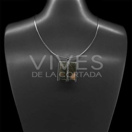 Colgante de Pirita Cúbica en Plata de Ley 925 (L63)