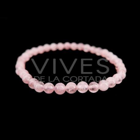 Pulsera Infantil de Cuarzo Rosa 4mm