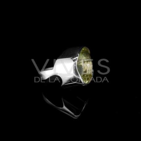 Anillo de  Citrino Facetado en Plata de Ley 925 (A46)