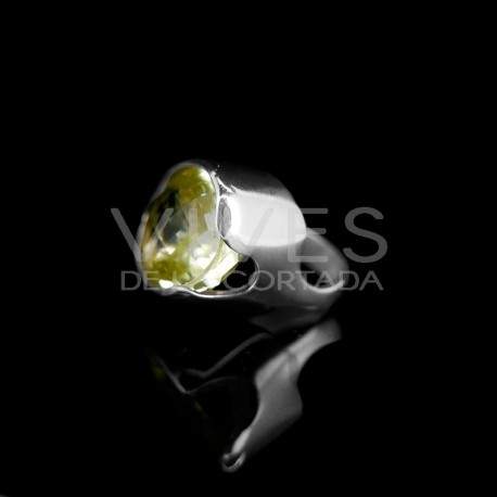 Anillo de  Citrino Facetado en Plata de Ley 925 (A46)