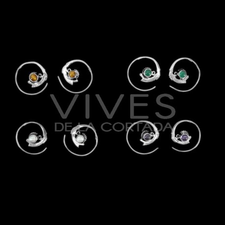 Brinco em prata de lei 925 com mineral (P52)