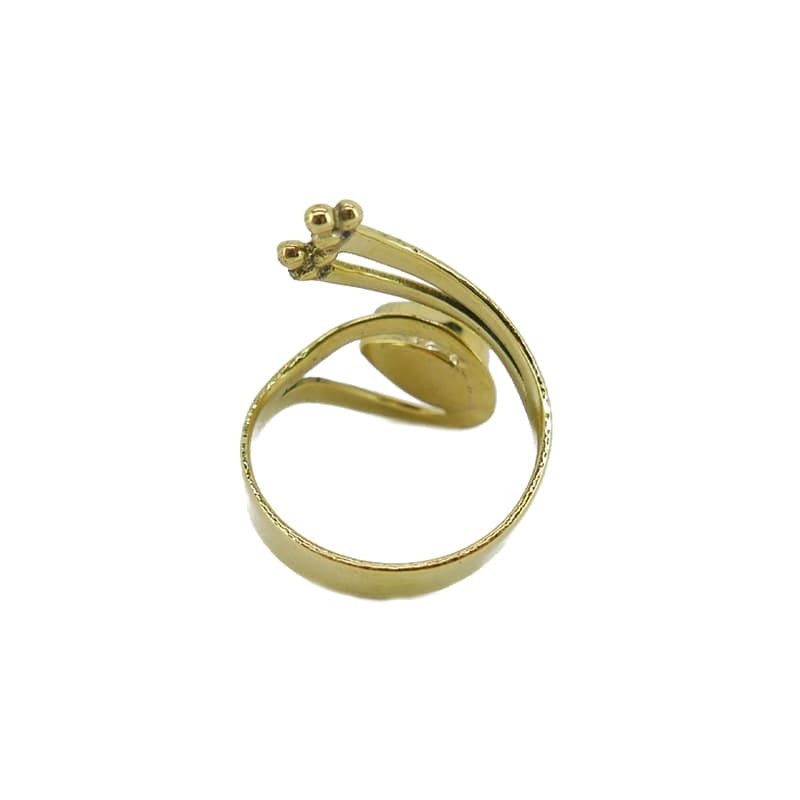 Anillo de Bronce con Mineral Aleatorio -27-