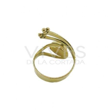 Anillo de Bronce con Mineral Aleatorio -27-