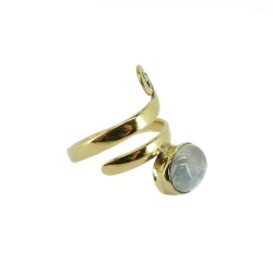 Anillo de Bronce con Mineral Aleatorio -31-