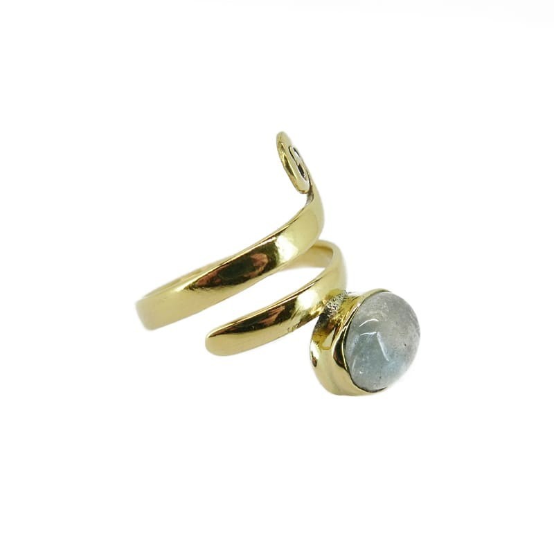 Anillo de Bronce con Mineral Aleatorio -31-