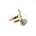 Anillo de Bronce con Mineral Aleatorio -31-