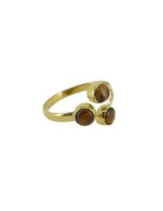 Anillo de Bronce con Mineral Aleatorio -25- 2