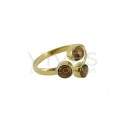 Anillo de Bronce con Mineral Aleatorio -25-