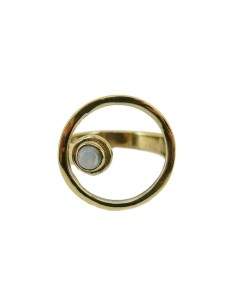 Anillo de Bronce con Mineral Aleatorio -23-