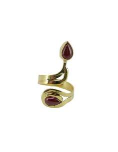 Anillo de Bronce con Mineral Aleatorio -32-