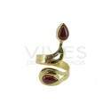 Anillo de Bronce con Mineral Aleatorio -32-