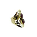 Anillo de Bronce con Mineral Aleatorio -35-