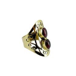 Anillo de Bronce con Mineral Aleatorio -35-