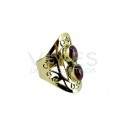 Anillo de Bronce con Mineral Aleatorio -35-