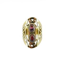 Anillo de Bronce con Mineral Aleatorio -35-