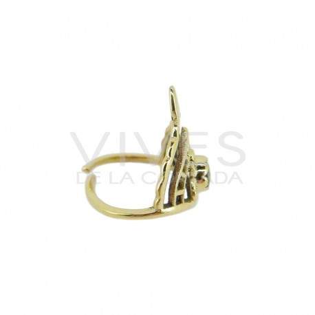 Anillo de Bronce con Mineral Aleatorio -33-