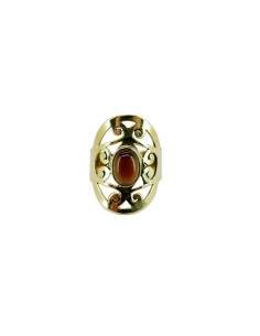 Anillo de Bronce con Mineral Aleatorio -45-