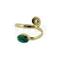 Anillo de Bronce con Mineral Aleatorio -62-
