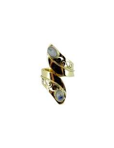 Anillo de Bronce con Mineral Aleatorio -49-
