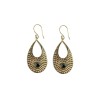 Bronze Earrings with Mineral -34-