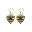 Pendientes de Bronce con Mineral Aleatorio -30-