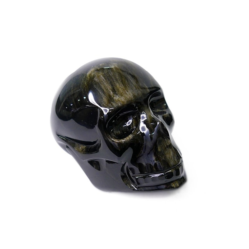 Calavera de Obsidiana Dorada