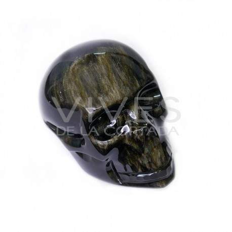 Calavera de Obsidiana Dorada