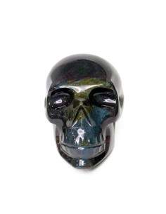 Calavera de Obsidiana Arcoíris Manto Huichol