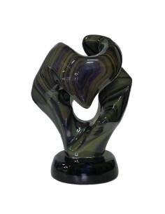 Sculpture en obsidienne arc-en-ciel FO3