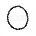Pulseira de turmalina preta para crianças 4mm
