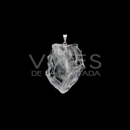 Pendant Raw Ore with Silver Plating