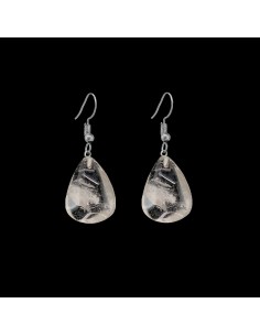 Pendientes de Gota Mineral con Baño de Plata