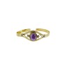 Pulseira de bronze com cabochon de ametista grande -18.1-