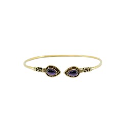 Pulsera de Bronce Fina con Amatista -26.2-