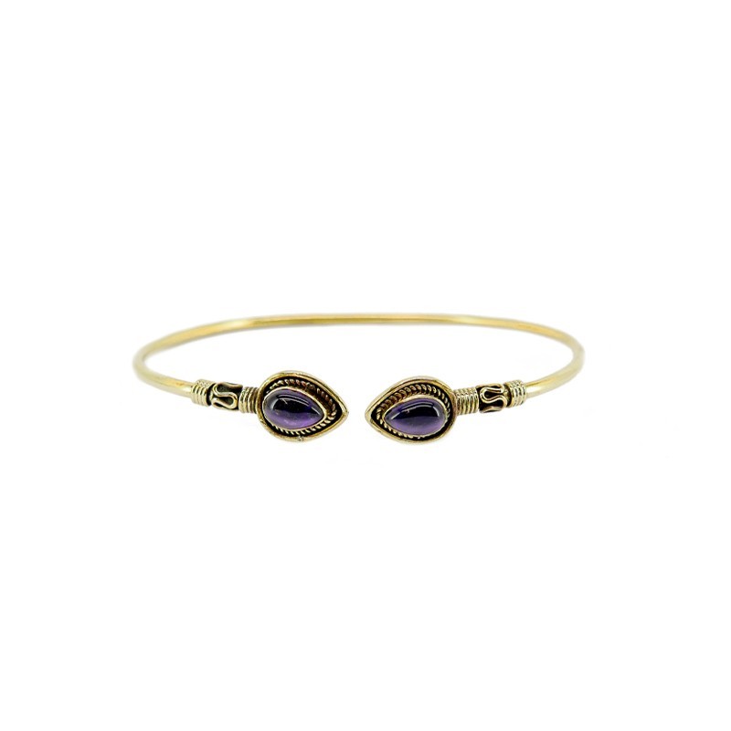 Pulsera de Bronce Fina con Amatista -26.2-