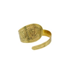Pulsera de Bronce con grabado floral