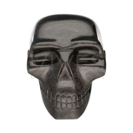 Calavera de Obsidiana Plateada COP
