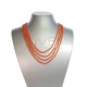 3mm Mediterranean Coral Ball Necklace in Sterling Silver 925 (B30)