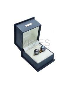 Pendientes de Perla Negra en Oro 1ª Ley (C90)