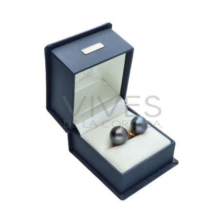 Pendientes de Perla Negra en Oro 1ª Ley (C90)