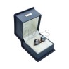 Black Pearl Button Earrings in Gold 1st Law (C90)