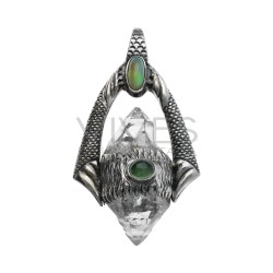 Colgante Hérkimer en Plata de Ley 925 con Ópalo y Peridoto