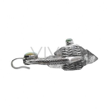 Colgante Hérkimer en Plata de Ley 925 con Ópalo y Peridoto